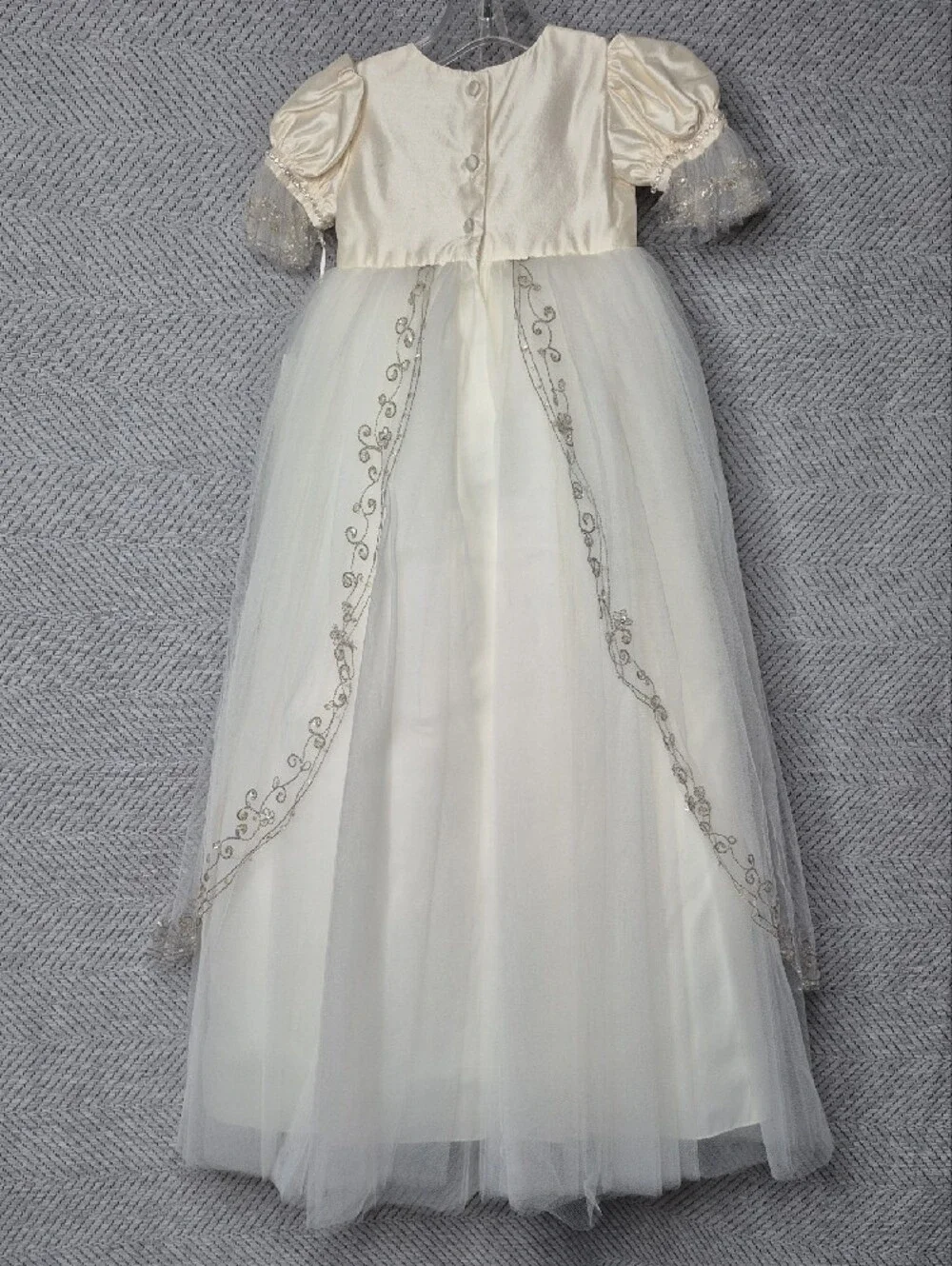 NWT Christie Helene Luxury Heirloom Rare Silk Couture Christening Gown Bonnet 6M